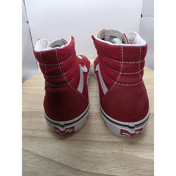 VANS Shoes Womens Sz 8 Old Skool Sk8 Hi Top 721356 Red White Skateboarding - Picture 5 of 7